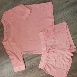 Victoria's Secret Slubbed Raglan Sleepwear/Loungewear Set in Pink, Size Small